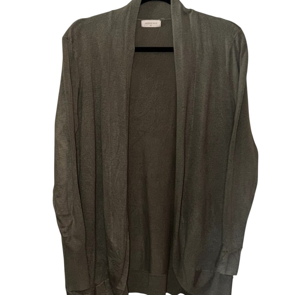 ARMY GREEN OPEN FRONT SWEATER